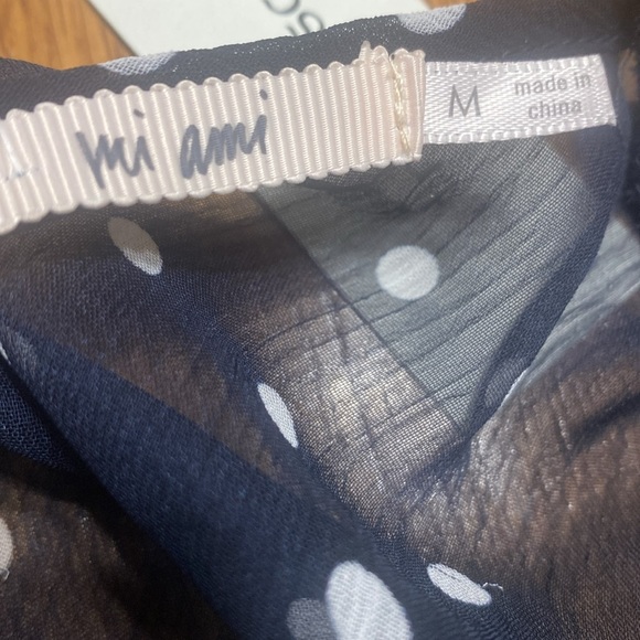 Francesca’s Navy Polka Dot Long Sleeve Dress size medium NWT - Picture 8 of 9